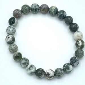 Moss Agate 8mm NEW stretch bracelet beaded bracelet 7” stretch crystal healing t
